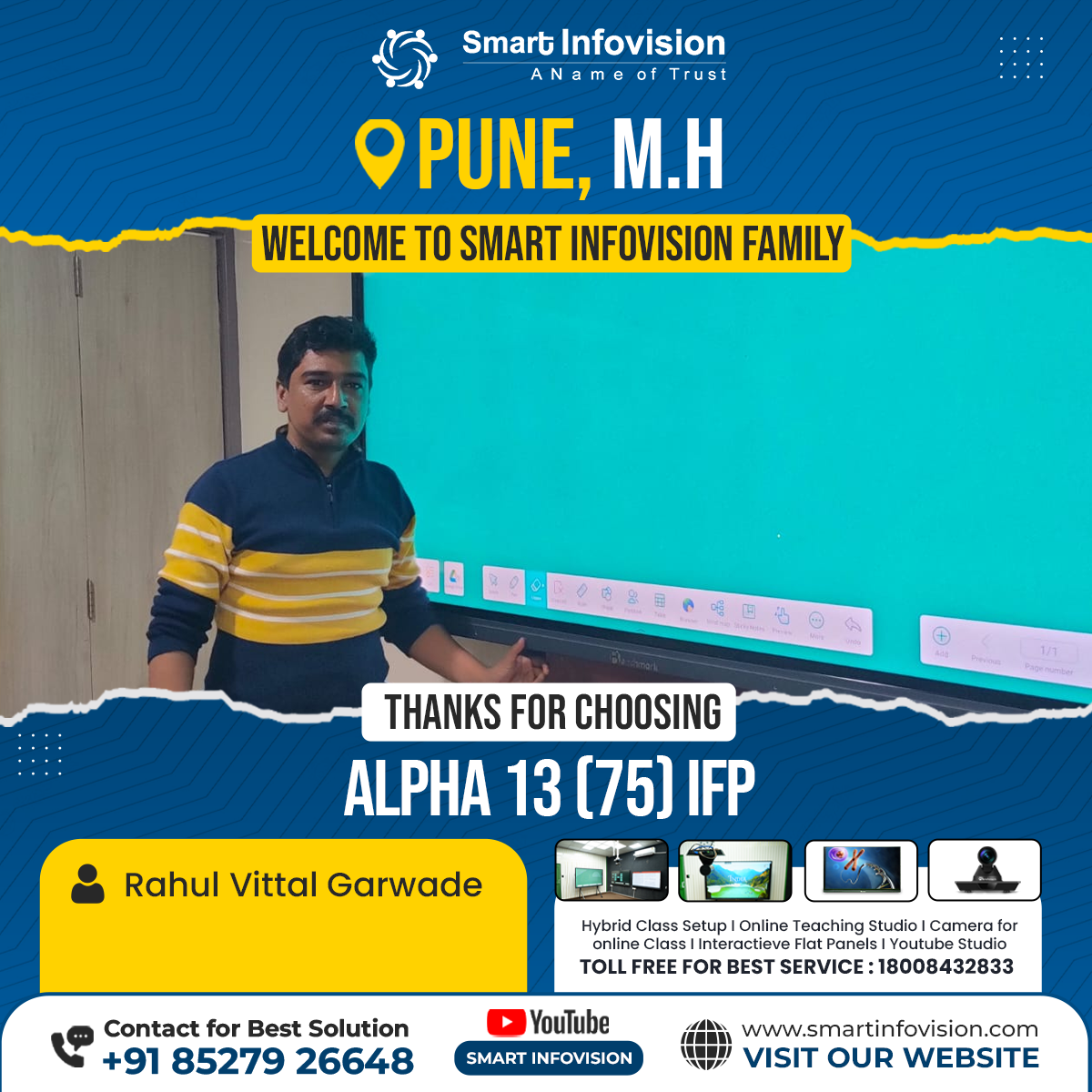 Pune Mein Alpha 13 Interactive Flat Panel Ka Installation - Smart Infovision
