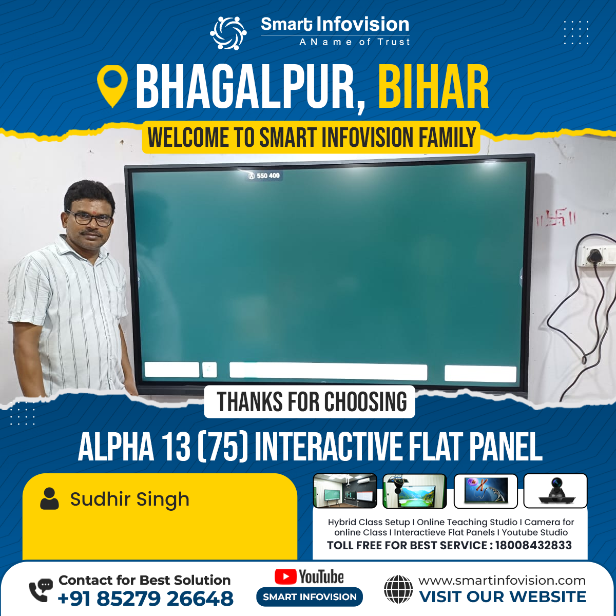 Bhagalpur Mein Alpha 13 Interactive Flat Panel Ki Installation