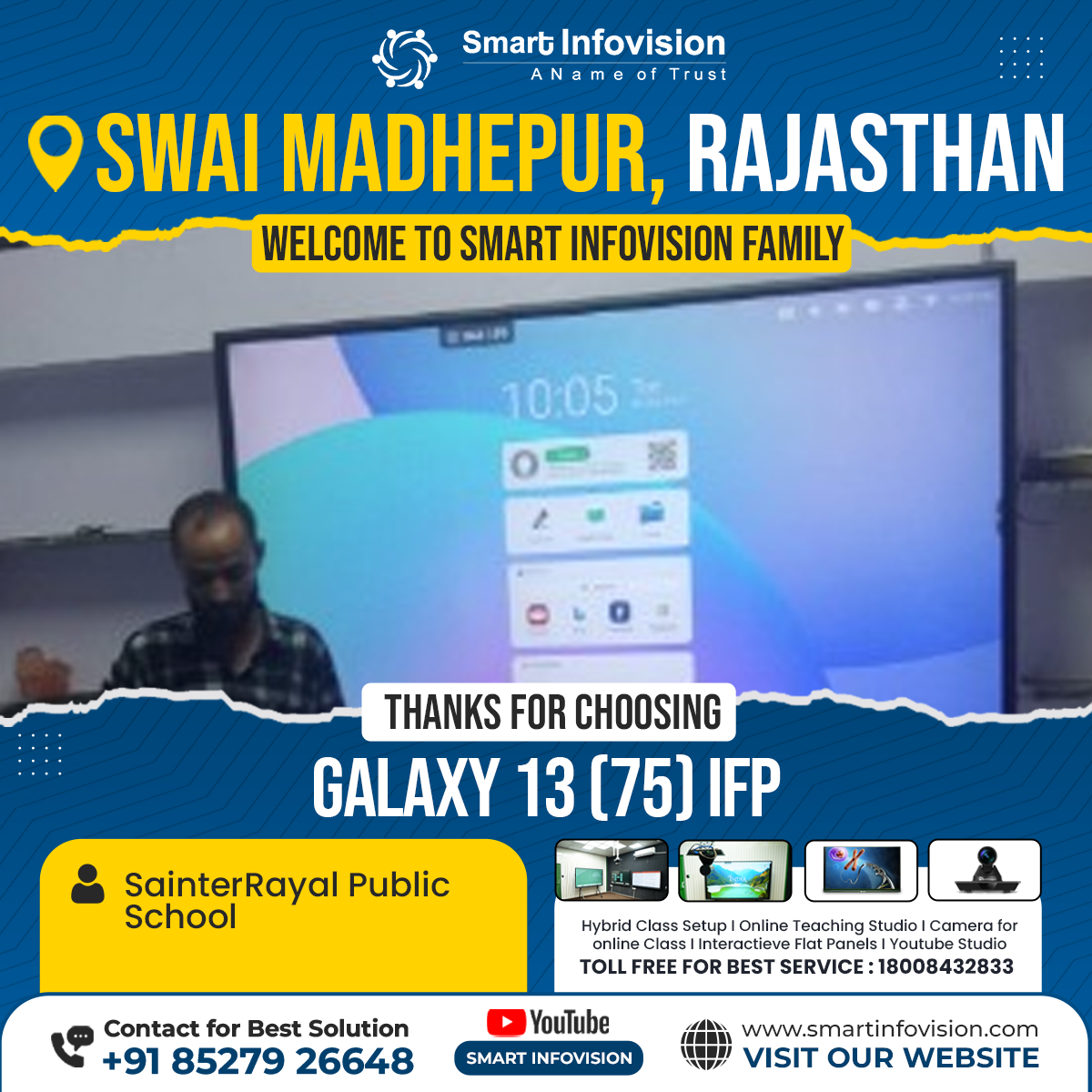 Swai Madhepur, Rajasthan mein Galaxy 13 Interactive Flat Panel ki Installation