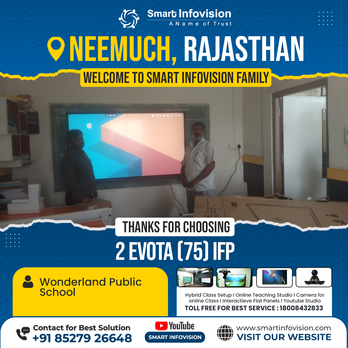 Wonderland Public School में Evota Interactive Flat Panel की Installation | Neemuch, Rajasthan