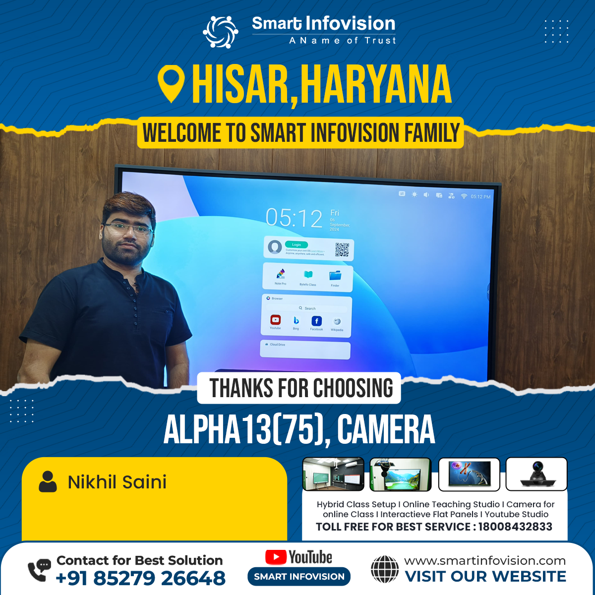 Hisar ke Alpha13 Interactive Flat Panel Installation