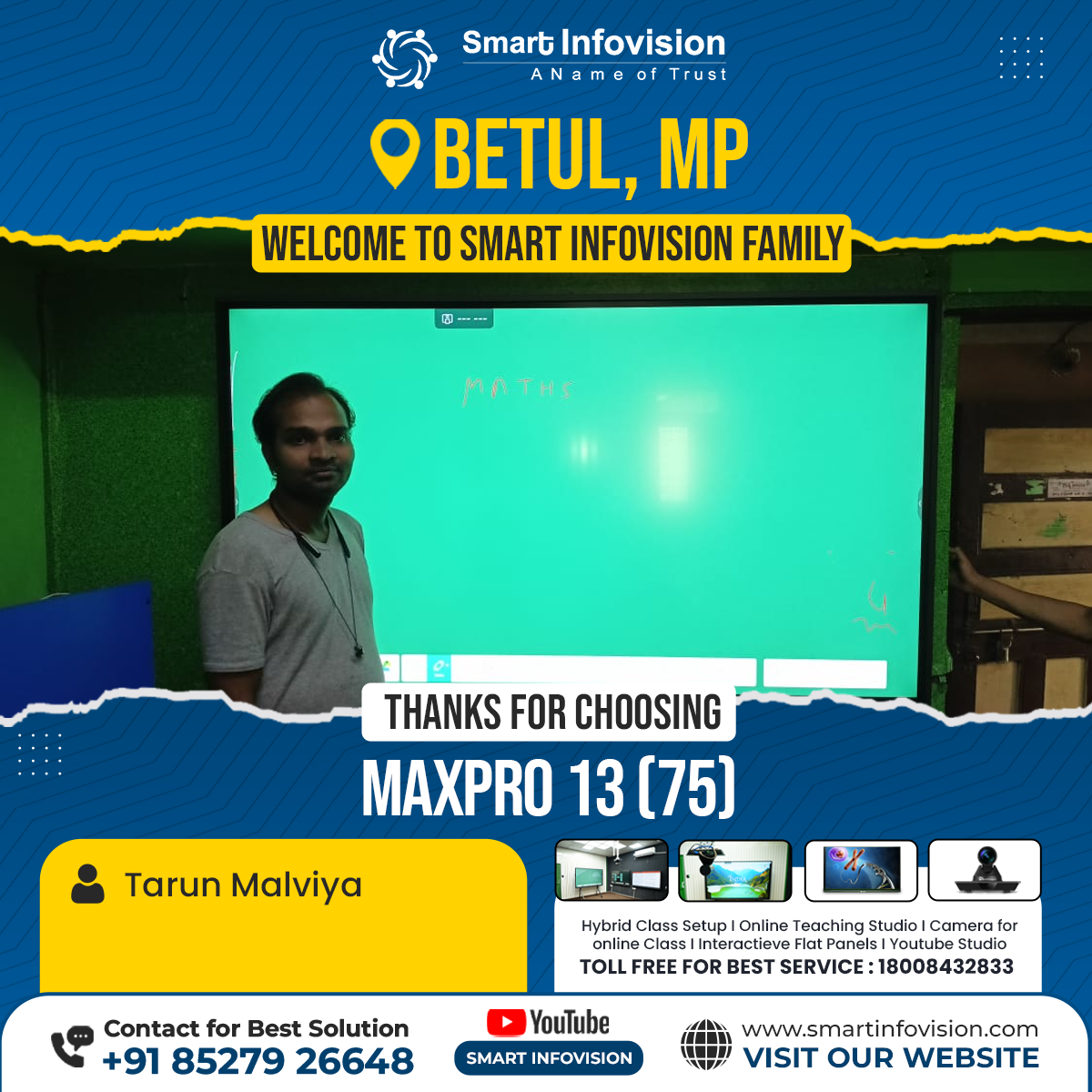 Smart Infovision Ne Betul Mein MaxPro 13 Digital Classroom Ka Installation Kiya