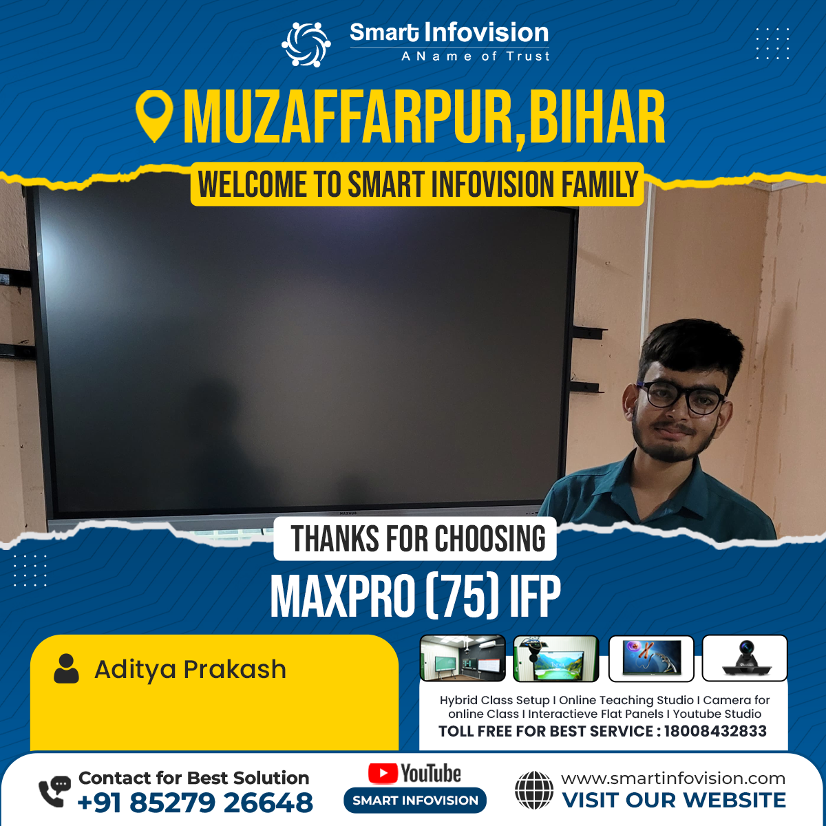 Muzaffarpur Mein MaxPro 75" Interactive Flat Panel Installation