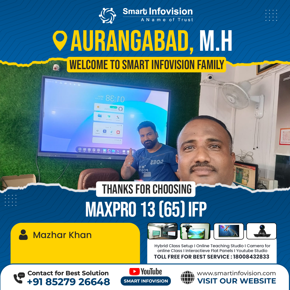 MaxPro 13 Interactive Flat Panel Installation in Aurangabad