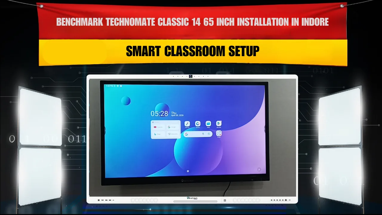Benchmark Technomate Classic 14 65 Inch Installation in Indore | Smart Classroom Setup