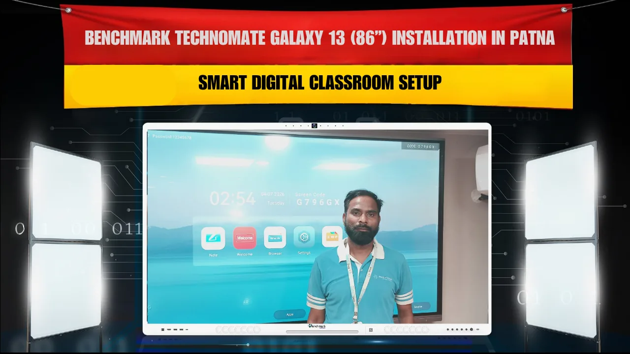 Benchmark Technomate Galaxy 13 (86”) Installation in Patna | Smart Digital Classroom Setup
