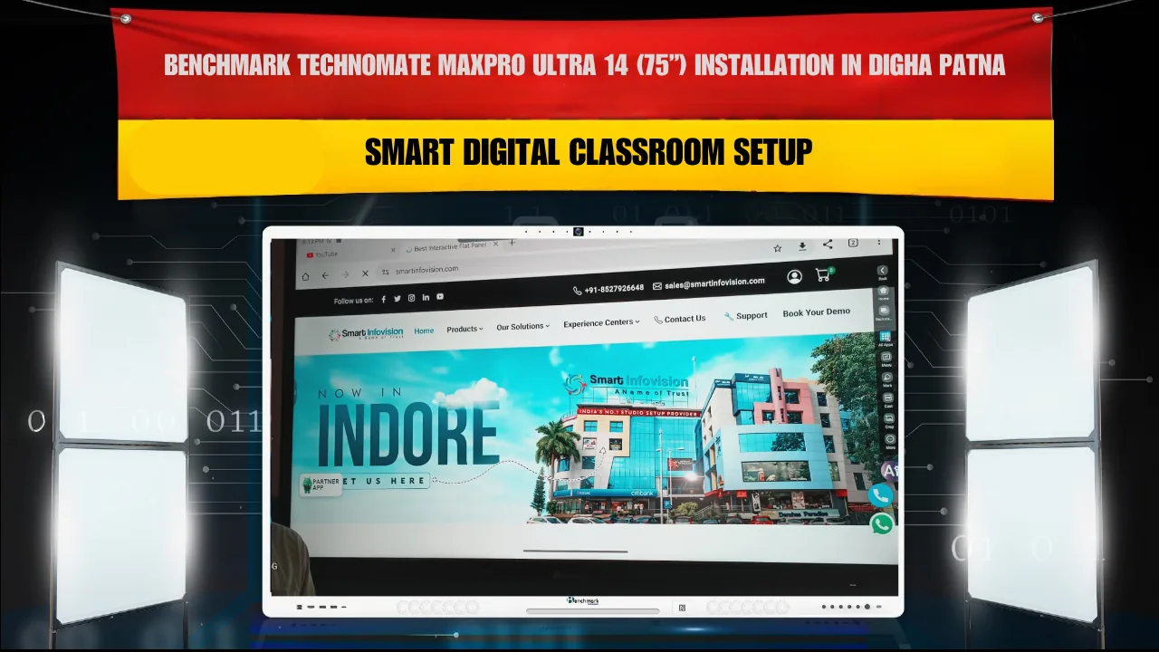 Benchmark Technomate MaxPro Ultra 14 (75”) Installation in Digha Patna | Smart Digital Classroom Setup