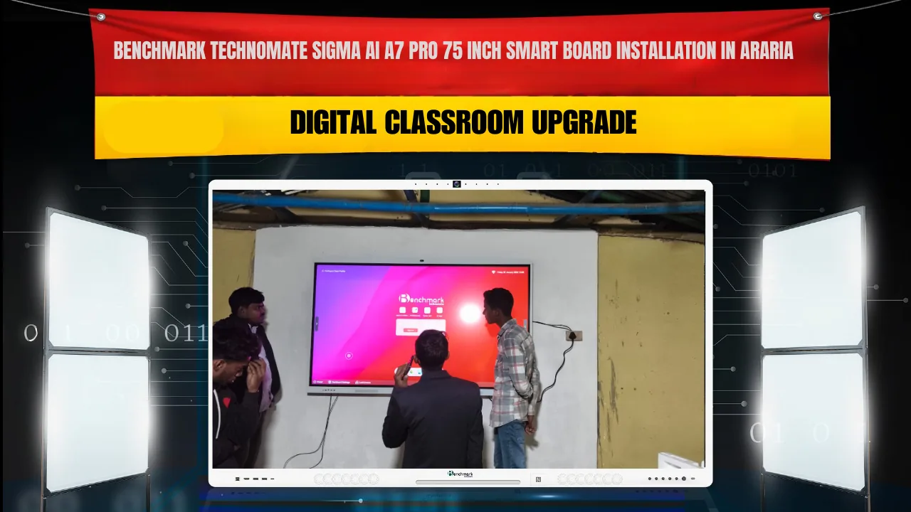 Benchmark Technomate Sigma AI A7 Pro 75 Inch Smart Board Installation in Araria Bihar | Digital Classroom Upgrade