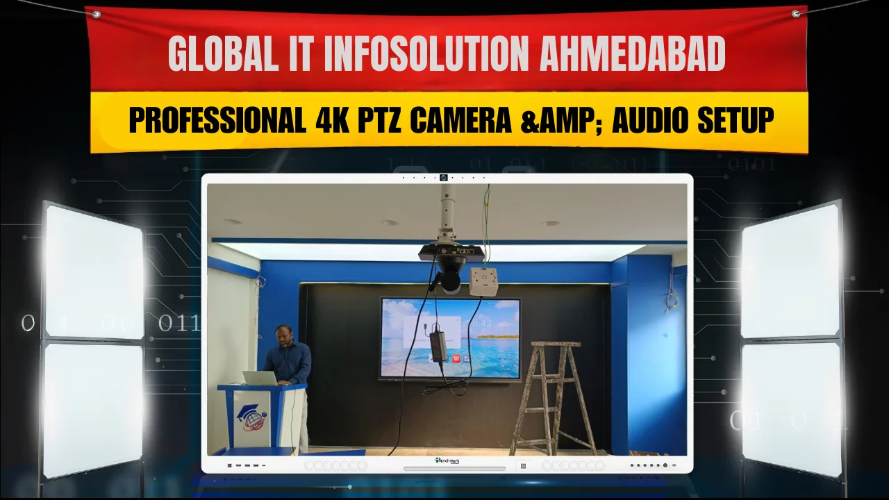 Global IT Infosolution Ahmedabad | Professional 4K PTZ Camera & Audio Setup