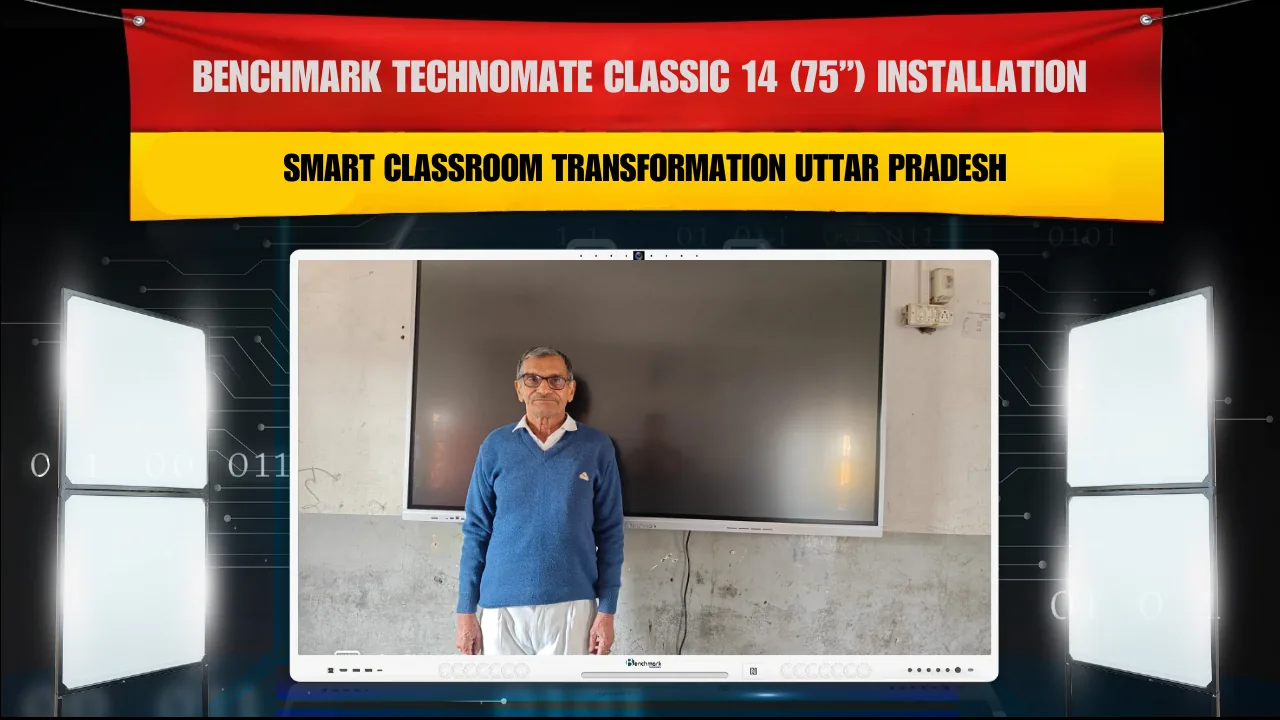 M S Group Of Education Etawah में Benchmark Technomate Classic 14 (75”) Installation | Smart Classroom Transformation Uttar Pradesh
