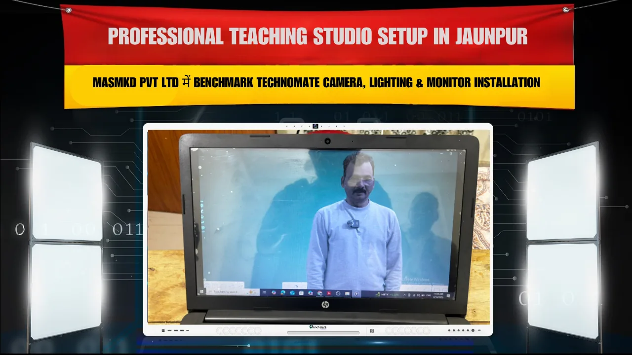Professional Teaching Studio Setup in Jaunpur | MASMKD Pvt Ltd में Benchmark Technomate Camera, Lighting & Monitor Installation