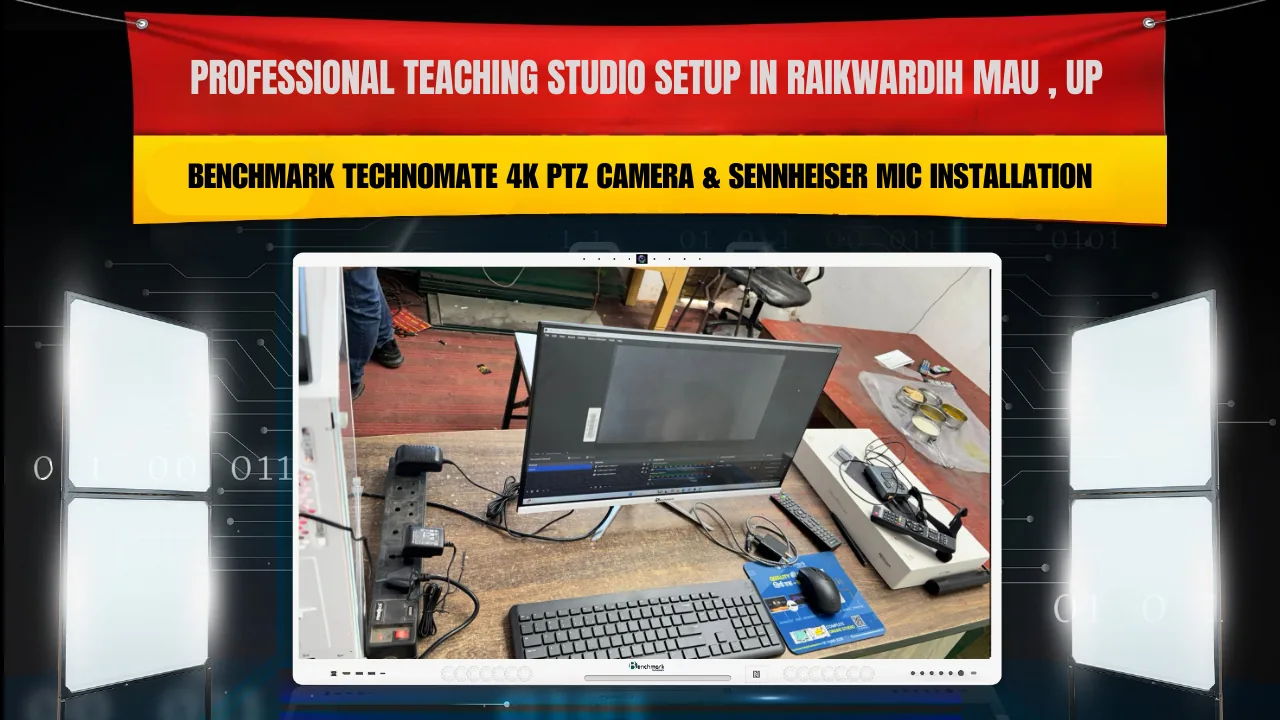 Professional Teaching Studio Setup in Raikwardih Mau Uttar Pradesh | Benchmark Technomate 4K PTZ Camera & Sennheiser Mic Installation