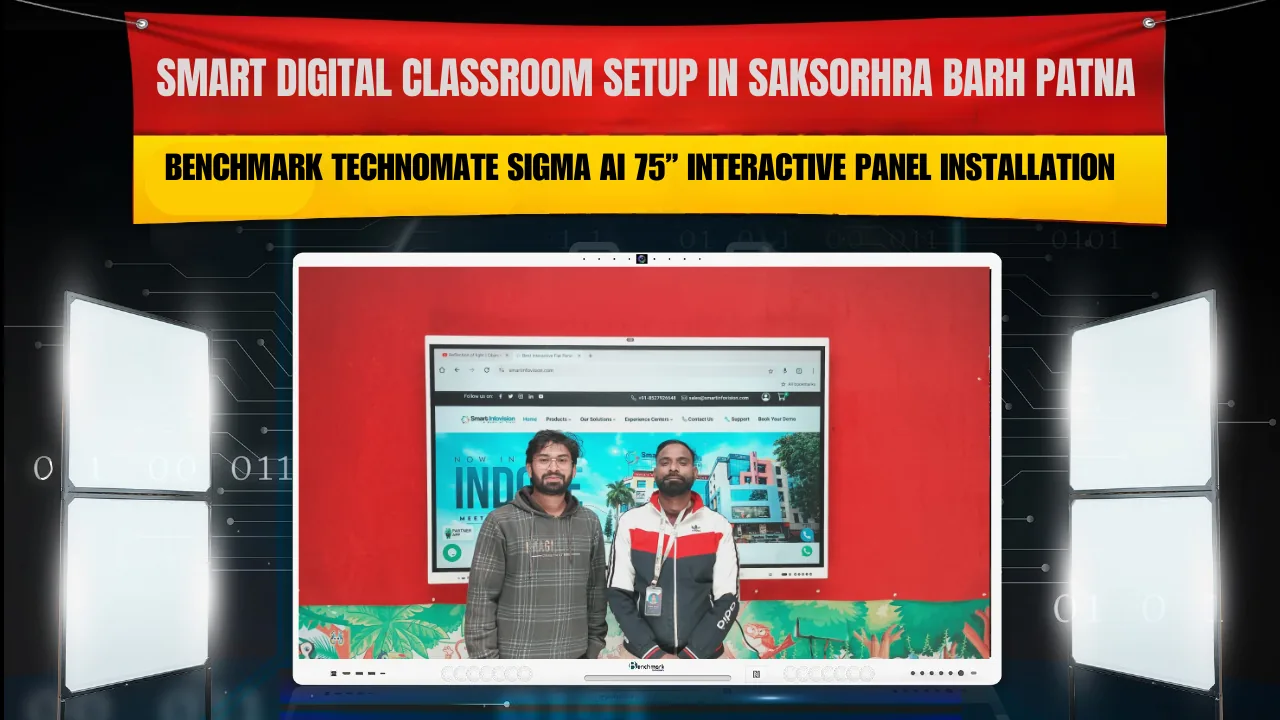 Smart Digital Classroom Setup in Saksorhra Barh Patna | Benchmark Technomate Sigma AI 75” Interactive Panel Installation