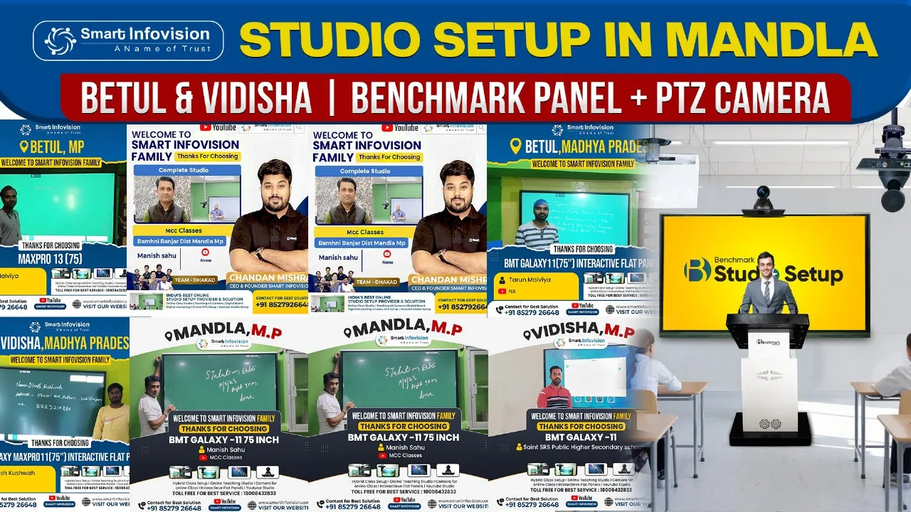 Smart Infovision Studio Setup in Mandla, Betul & Vidisha | Benchmark Panel + PTZ Camera