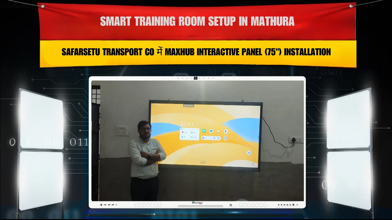 Smart Training Room Setup in Mathura | Safarsetu Transport Co में Maxhub Interactive Panel (75") Installation
